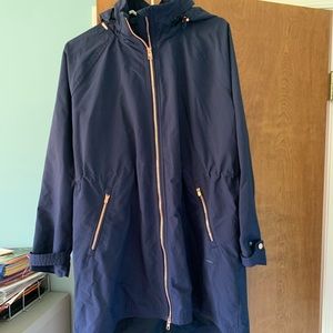Athleta rain coat - Navy/rose gold, Size M